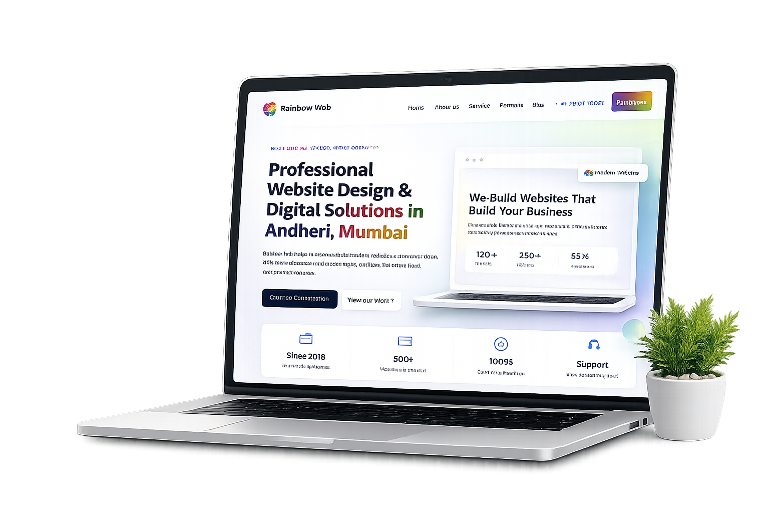 Rainbow Web website design mockup